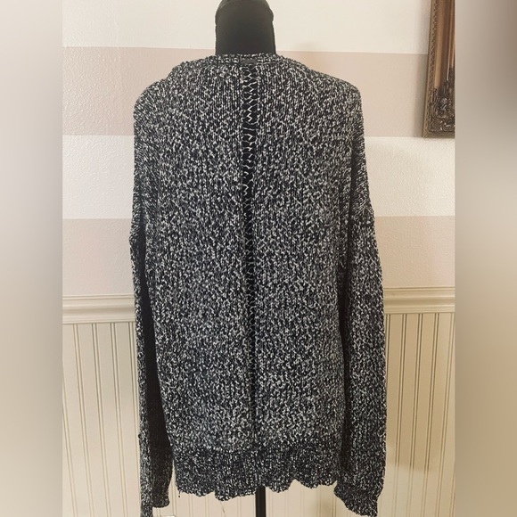 Volcom Keepin CozyWomen's Black and White V-Neck Sweater - Picture 9 of 14